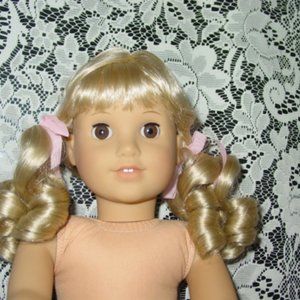 pale blonde  wig for American Girl,2 pony tails